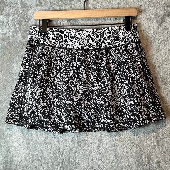 Lululemon Pace Rival Skirt (Tall) *No Panels Chirasu Black White 6‎ Pickleball - Picture 1 of 5